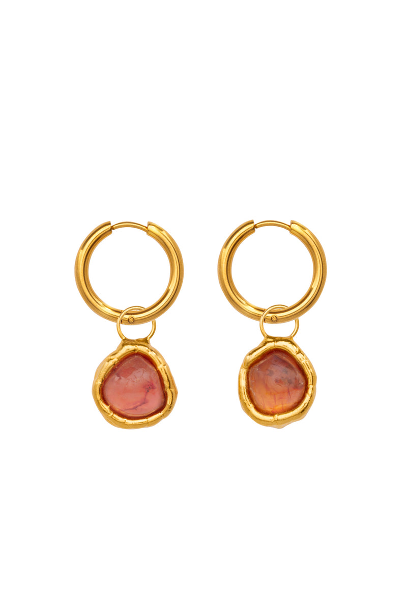 Carnelian Hoops - Tea & Tequila