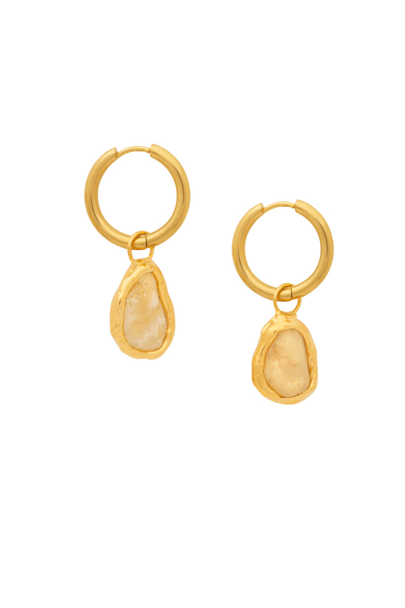 Citrine Hoops - Tea & Tequila