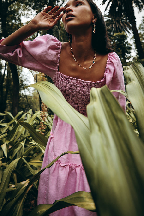 Frida Dress in Rosita Linen - Tea & Tequila